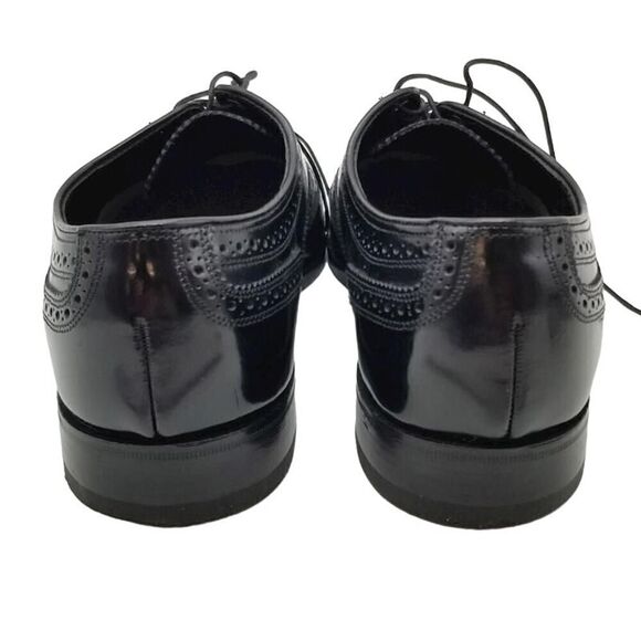 Florsheim Men\'s Black‎ Patent Leather Front Lace, Dress Shoe Sz. 9.5B Brogue NEW main image 7
